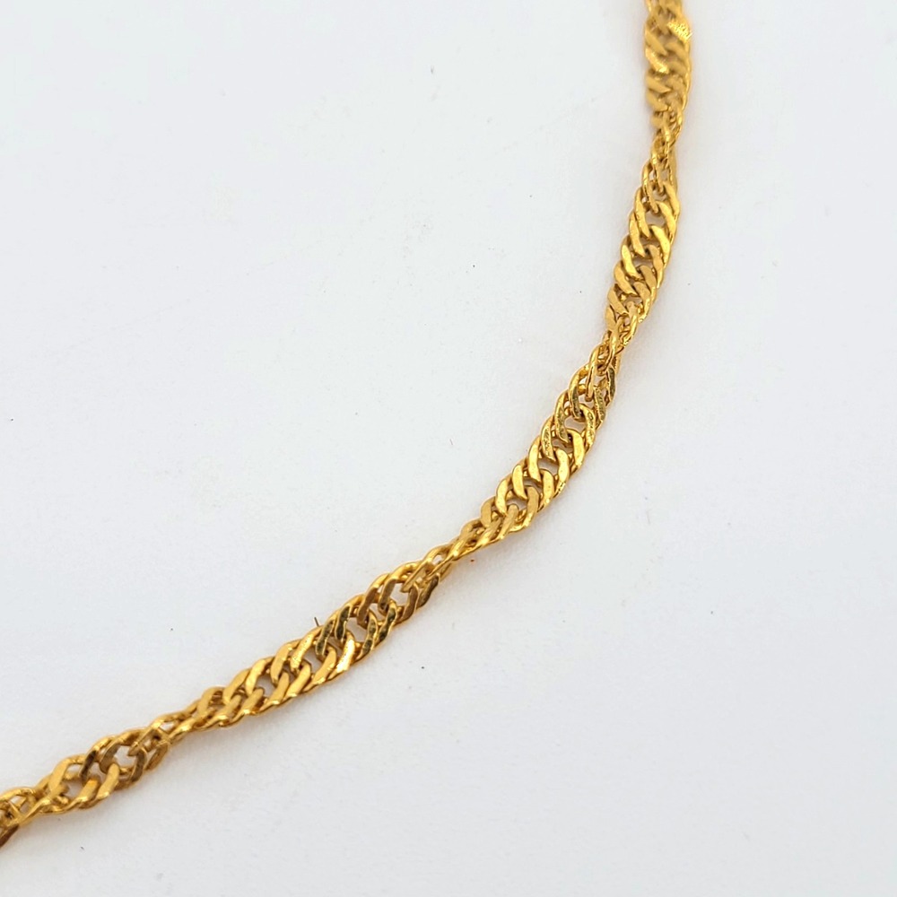 14kGP  Necklace 20" Long Twisted Chain Elegant Gold (Vintage Jewelry) Delicate